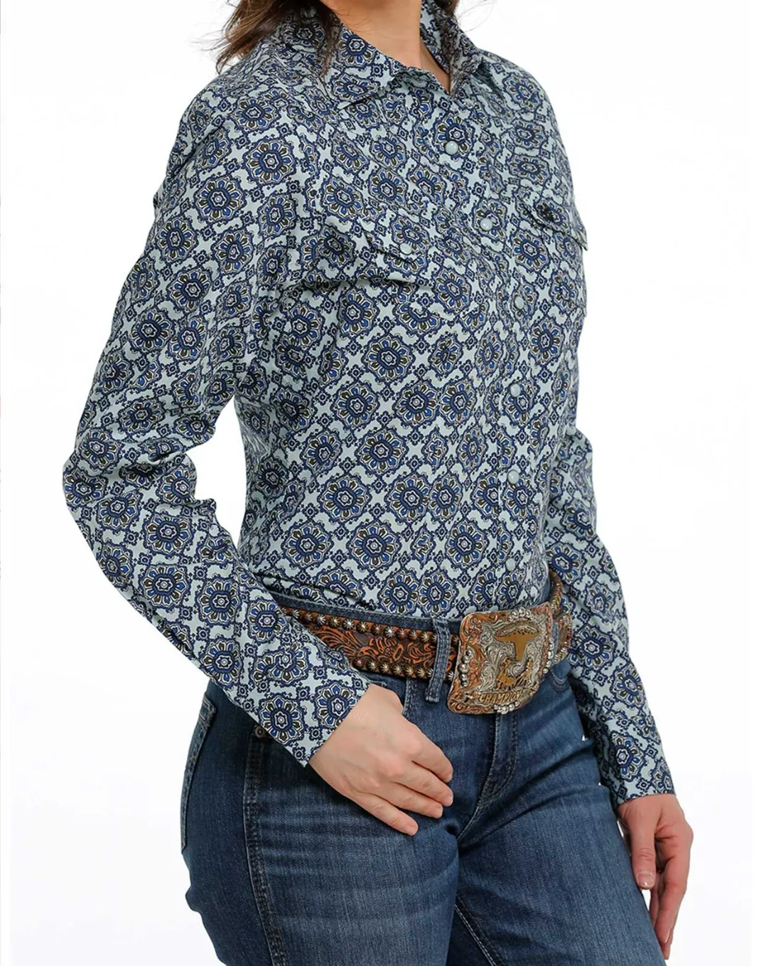 MSW9201037 - Cinch Women's Pearl Snap Shirt- LTB