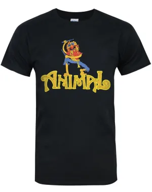 Muppets Animal Drummer Men's Black T-Shirt