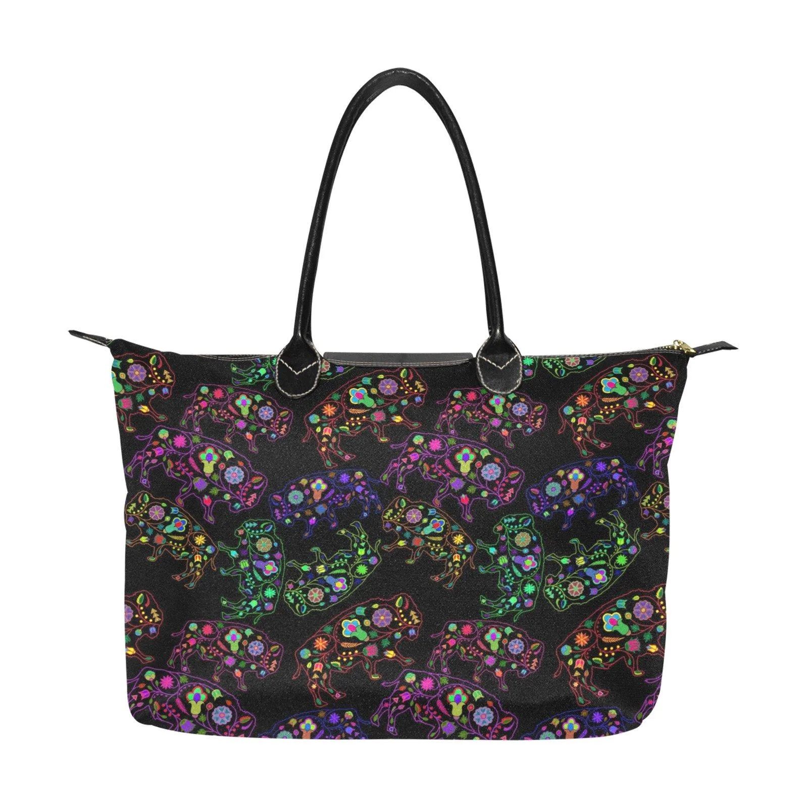 Neon Floral Buffalos Single-Shoulder Lady Handbag