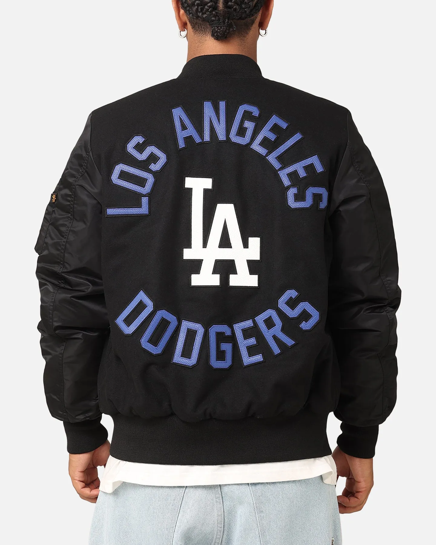 New Era Los Angeles Dodgers Alpha Industries MA-1 Wool Varsity Jacket Black