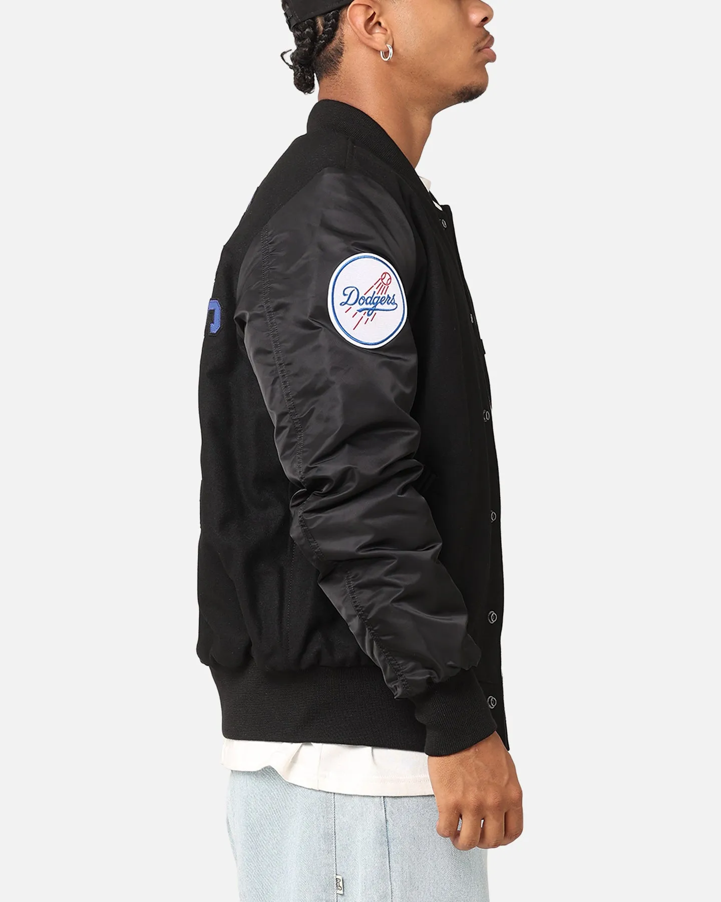 New Era Los Angeles Dodgers Alpha Industries MA-1 Wool Varsity Jacket Black