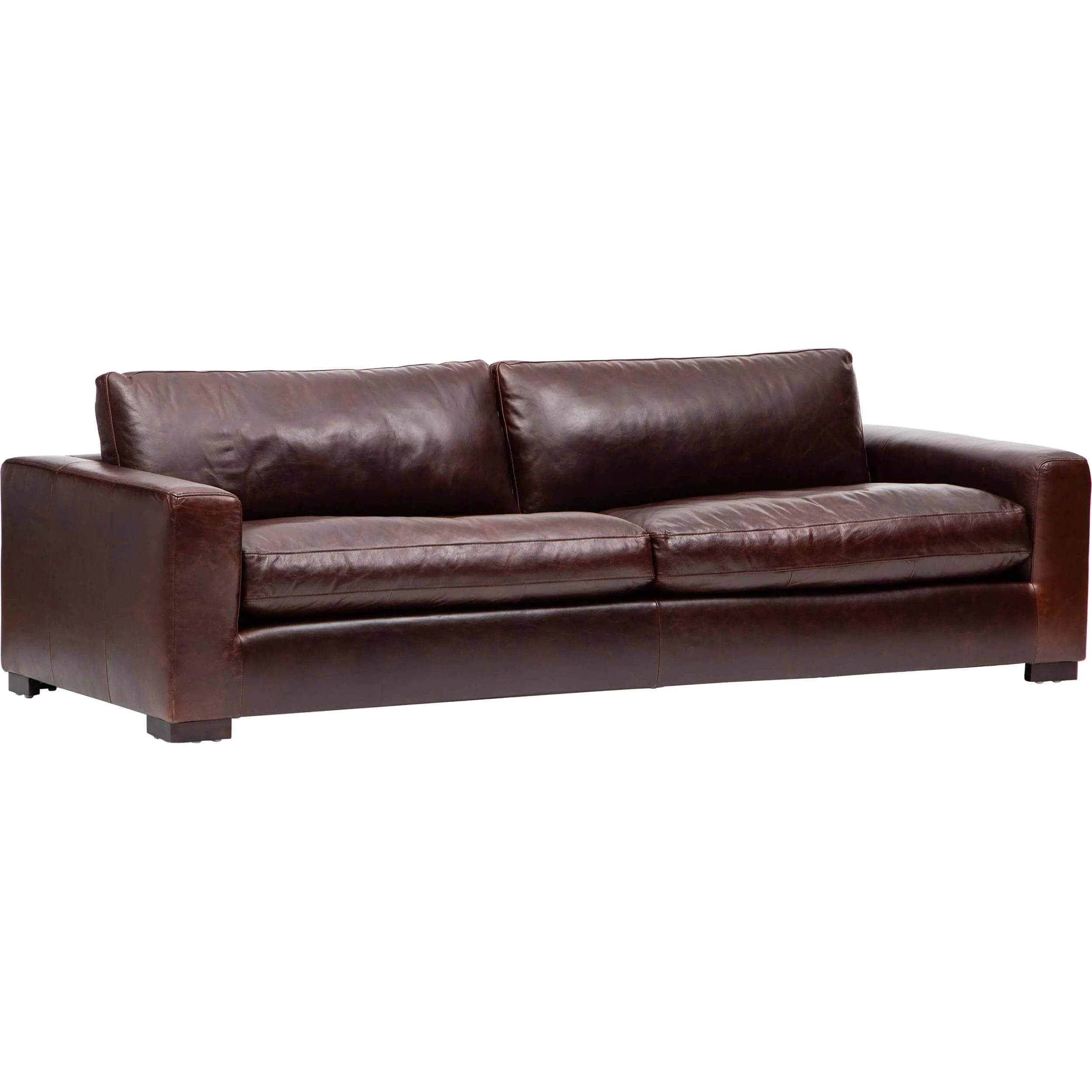 Paul Leather Sofa, Oil Buffalo Chocolate