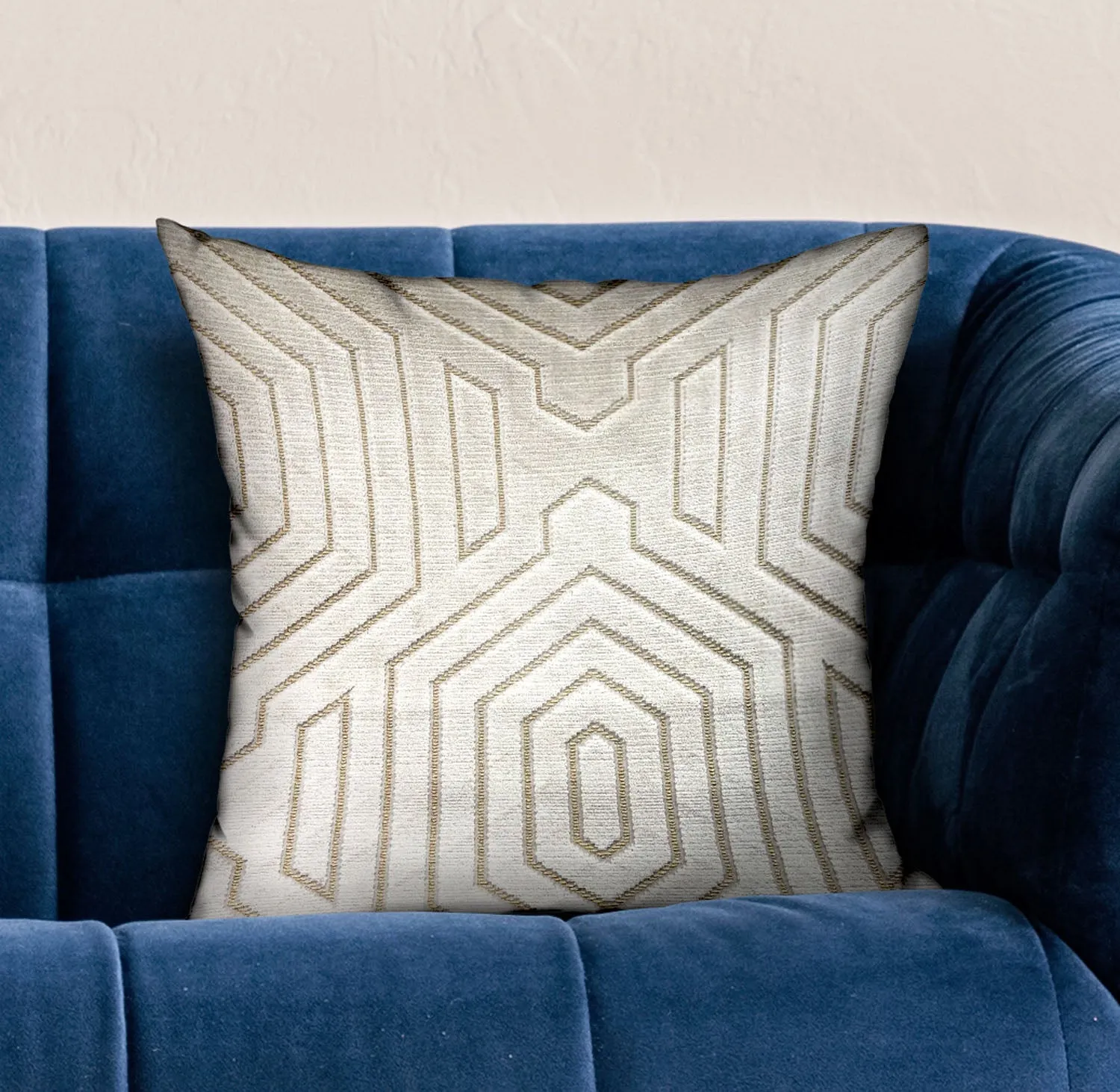 Pearly Velvet Gray Geometric Luxury Throw Pillow