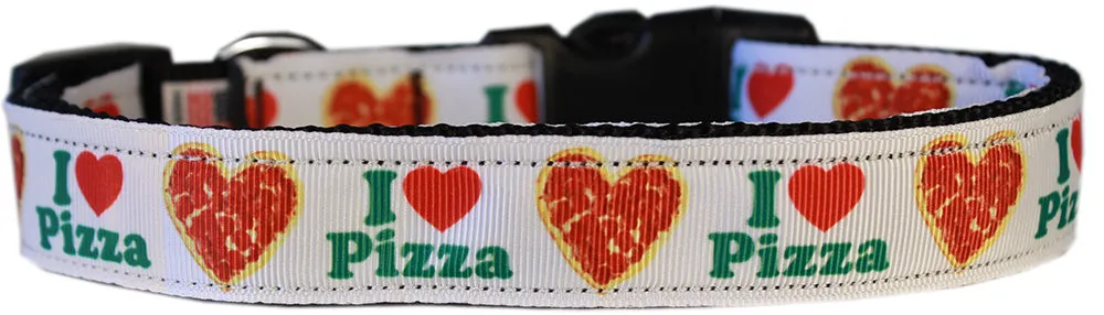 Pizza Party Nylon Dog Collar Xs