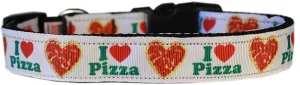 Pizza Party Nylon Dog Collar Xs