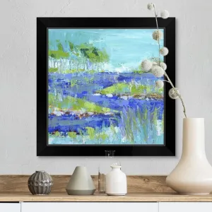 "Blue Series Inspiring" Black Framed Print