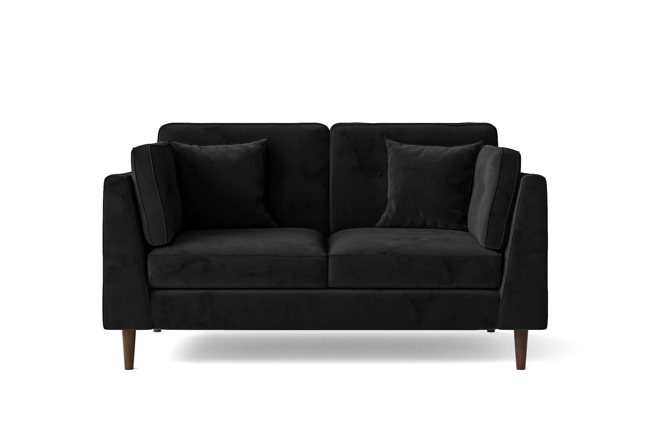 Ragusa 2 Seater Sofa Black Velvet