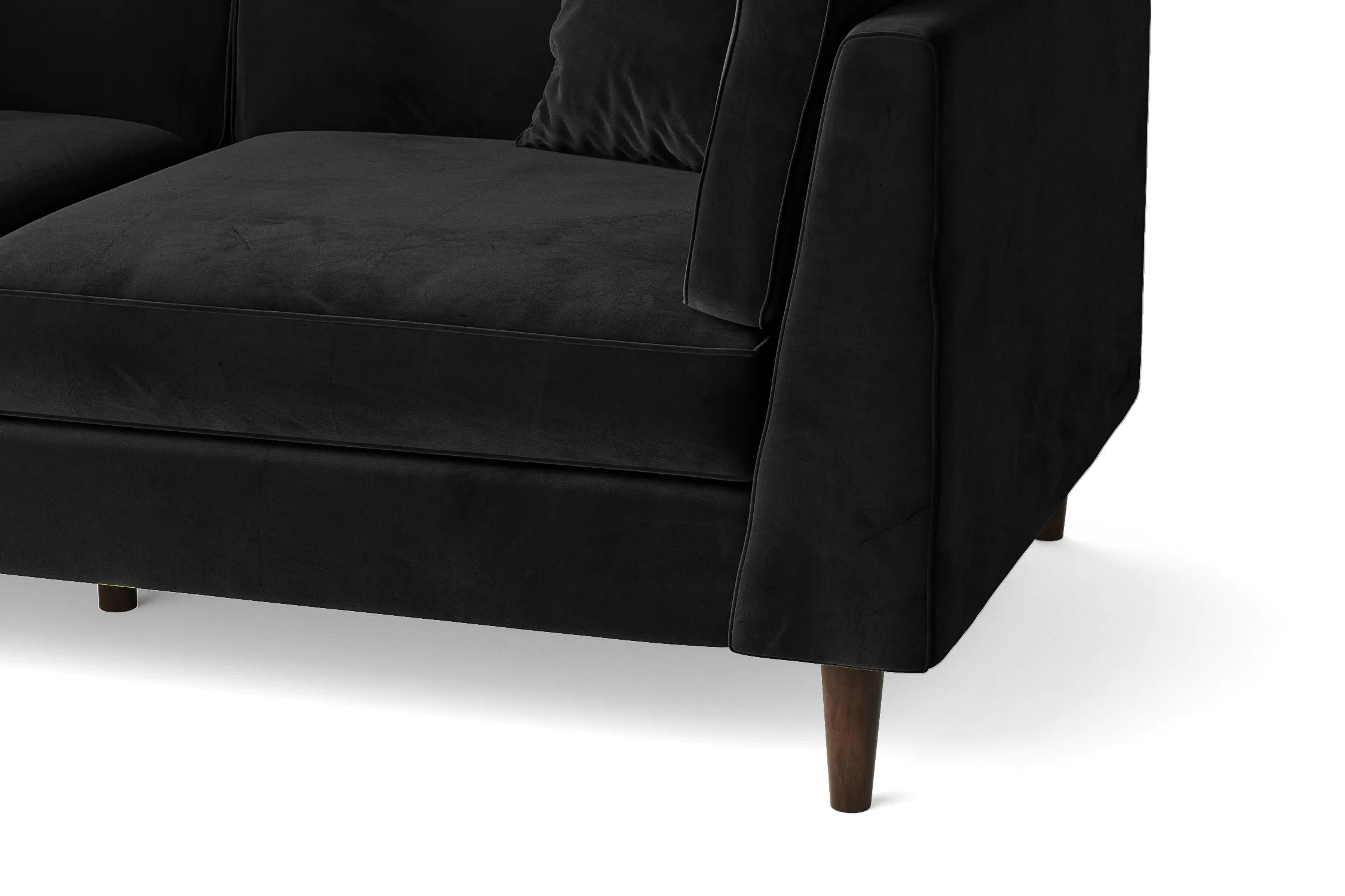 Ragusa 2 Seater Sofa Black Velvet