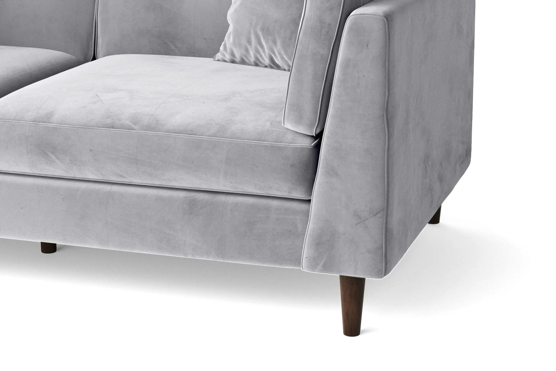 Ragusa 3 Seater Sofa Silver Velvet