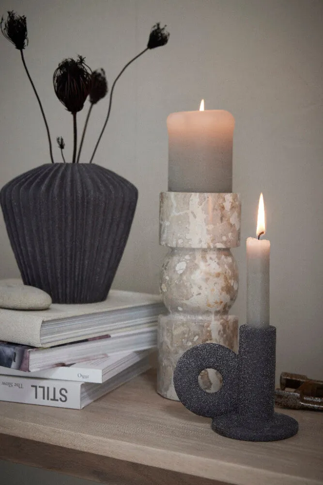 Rustic block light silver gray large