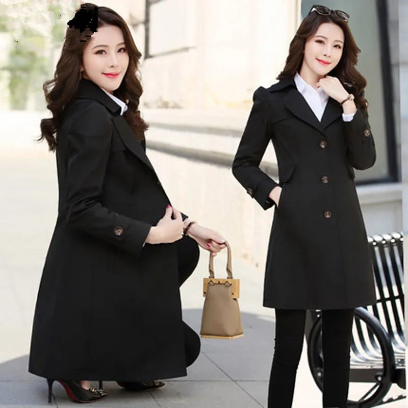 Spring Autumn Trench Coat Slim Single Breasted Trench Coat  Woman Trench Coat Long Women Windbreakers Plus Size Overcoat Femmino