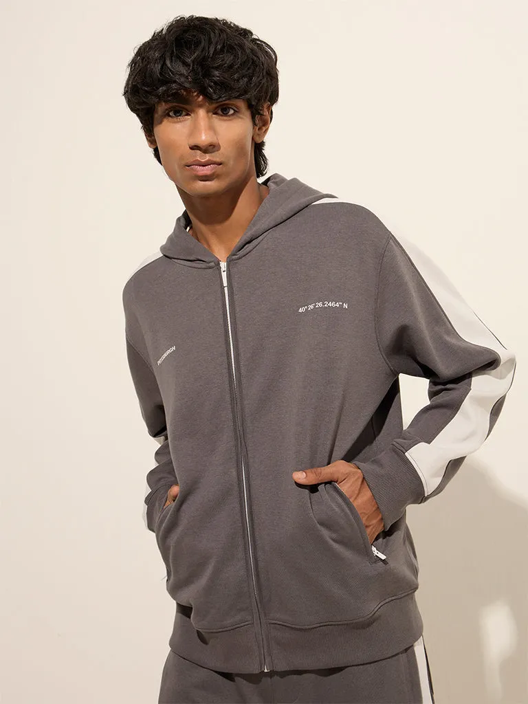 Studiofit Grey Relaxed-Fit Cotton-Blend Jacket