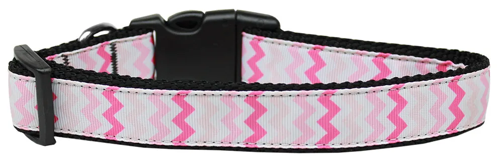 Sweet Chevrons Nylon Dog Collar Xl