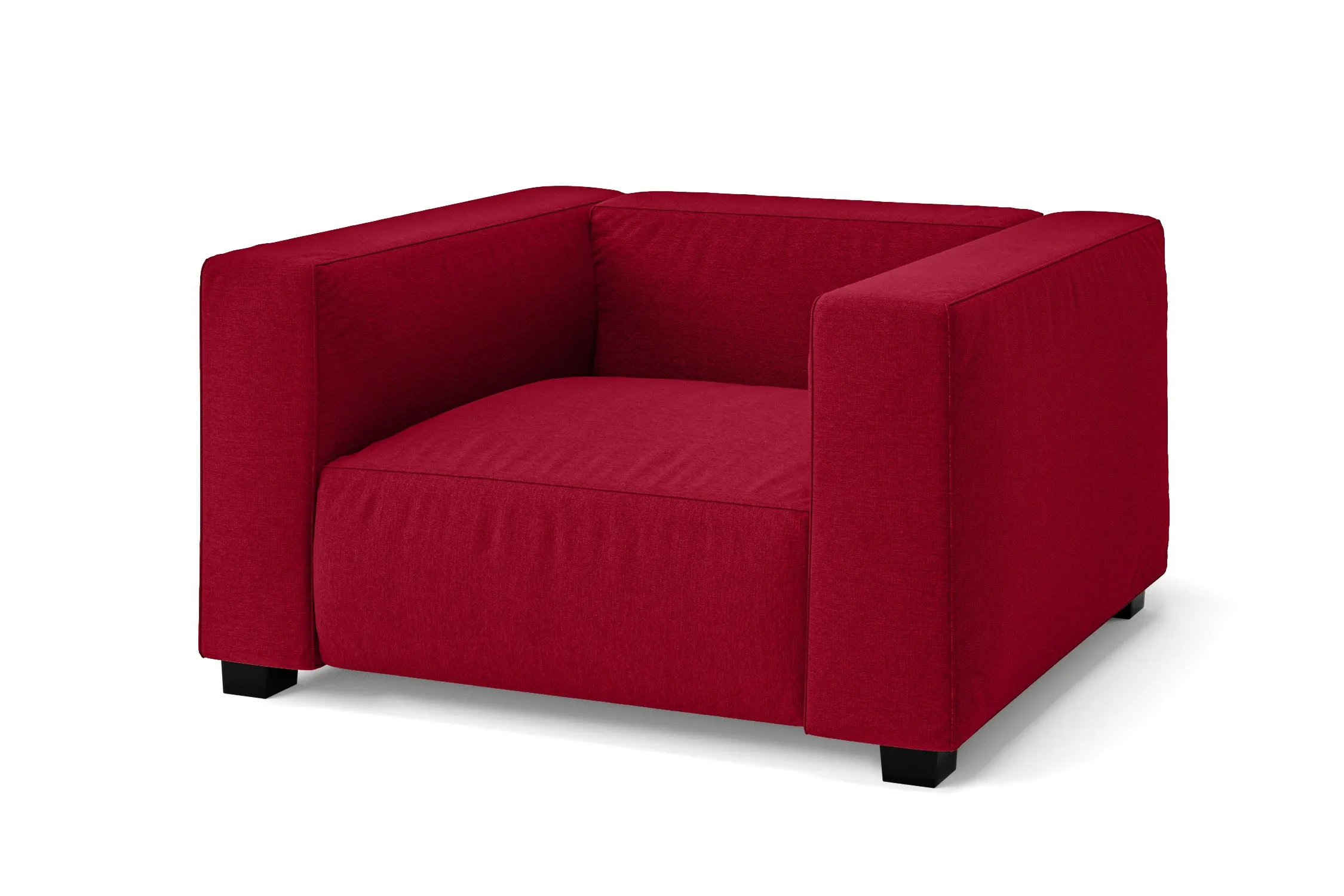 Taranto Armchair Red Linen Fabric