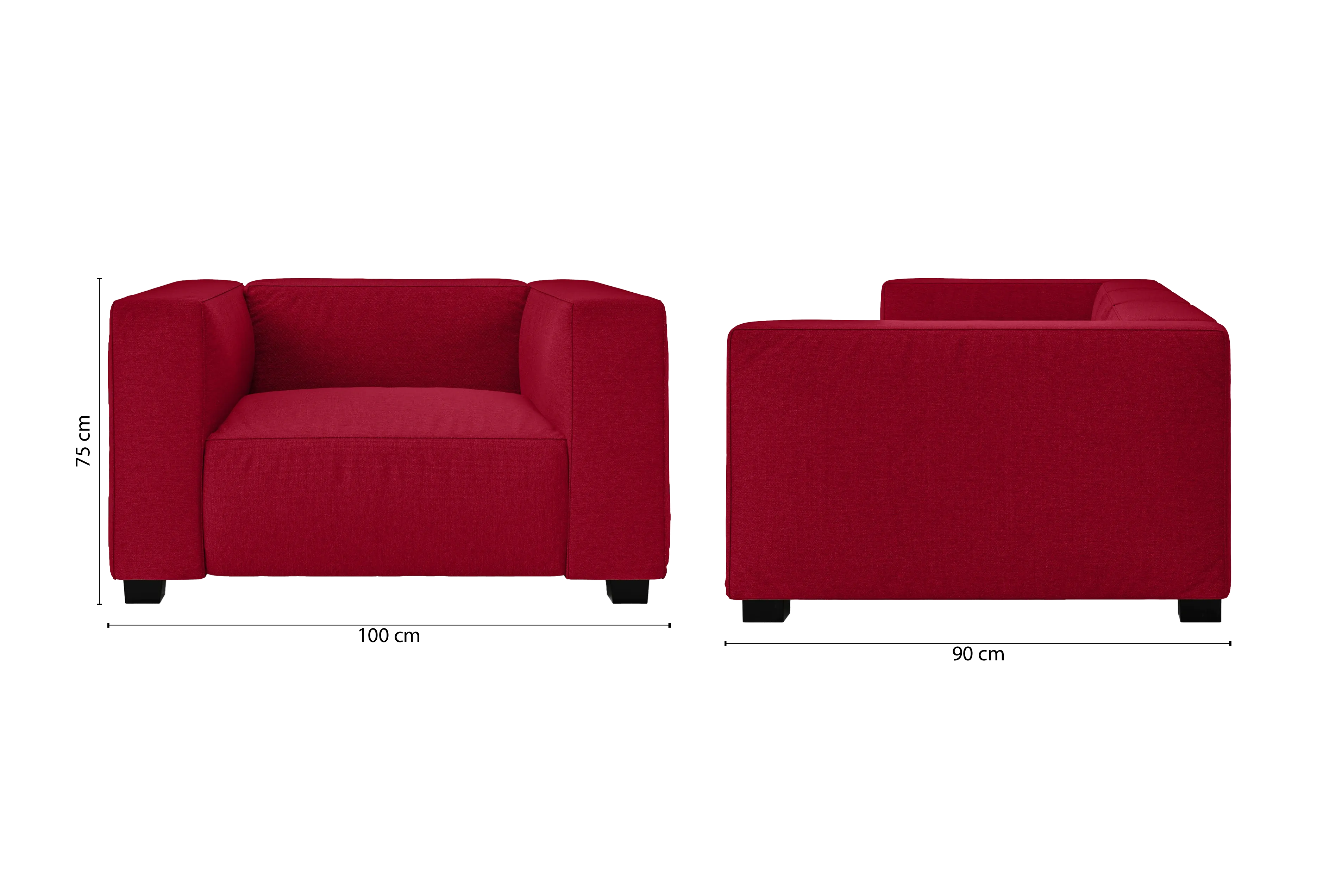 Taranto Armchair Red Linen Fabric