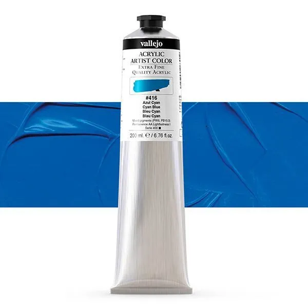 VALLEJO ACRYLIC ARTIST 416: 200 ML. CYAN BLUE