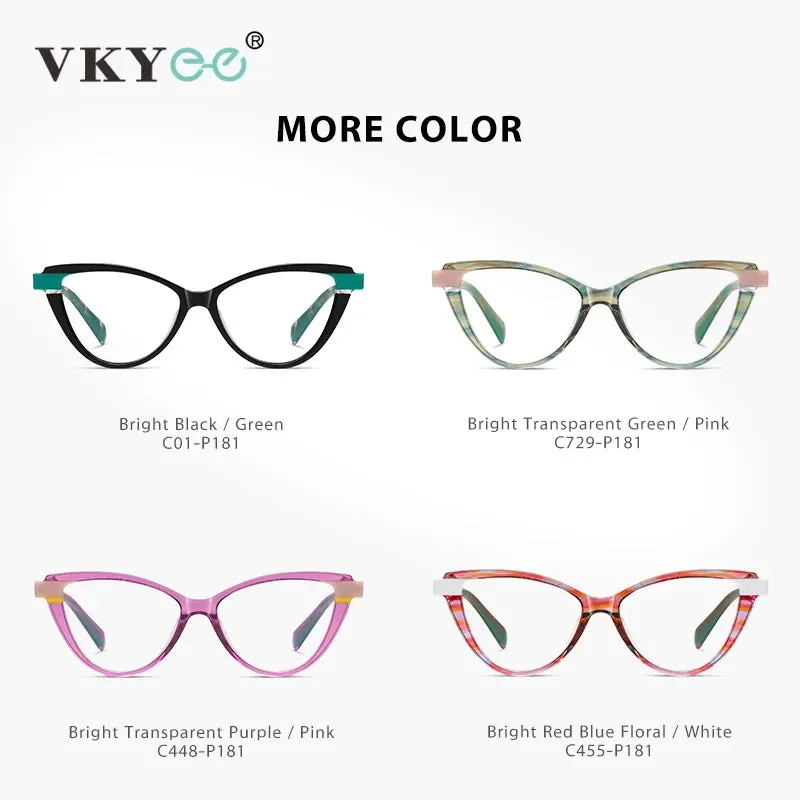 Vicky Womens Full Rim Cat Eye Round Acetate Reading Glasses Ps8826