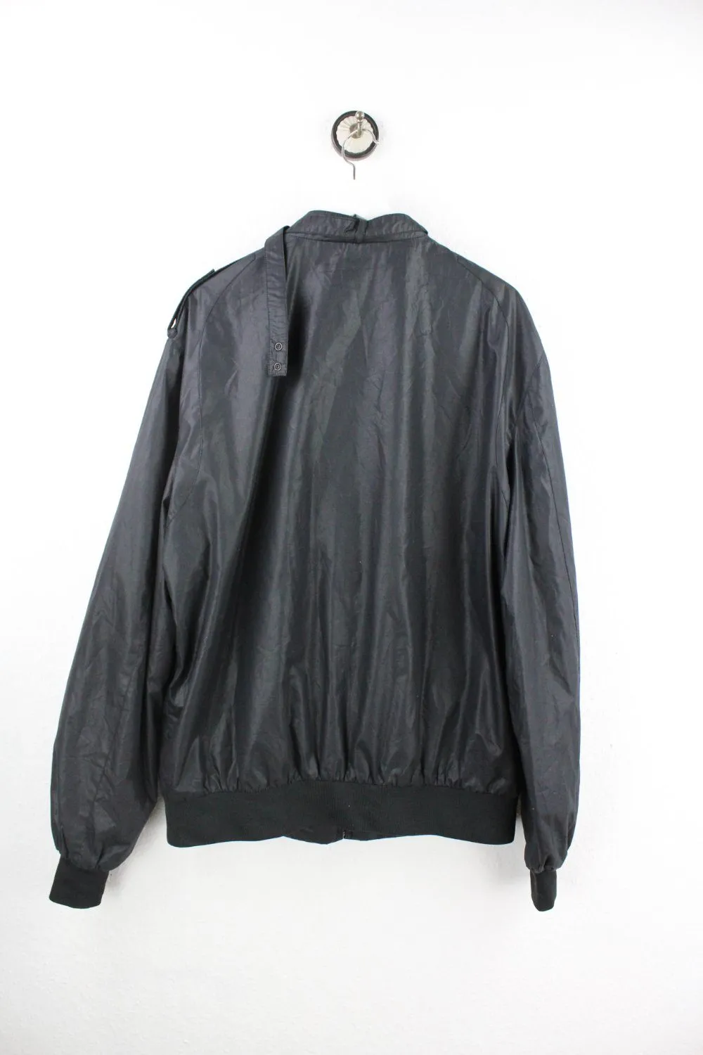 Vintage Black Polyester Jacket ( XL )