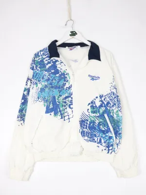 Vintage Reebok Windbreaker Womens 3 Medium White Jacket 90s