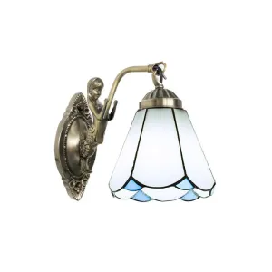 Vintage Wall Light with Stained Glass and Mermaid Detailing