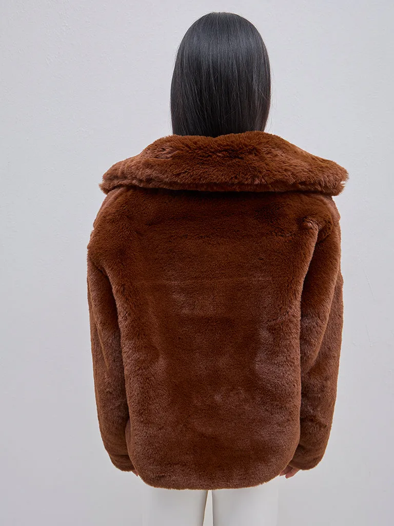 Wardrobe Brown Faux-Fur Jacket