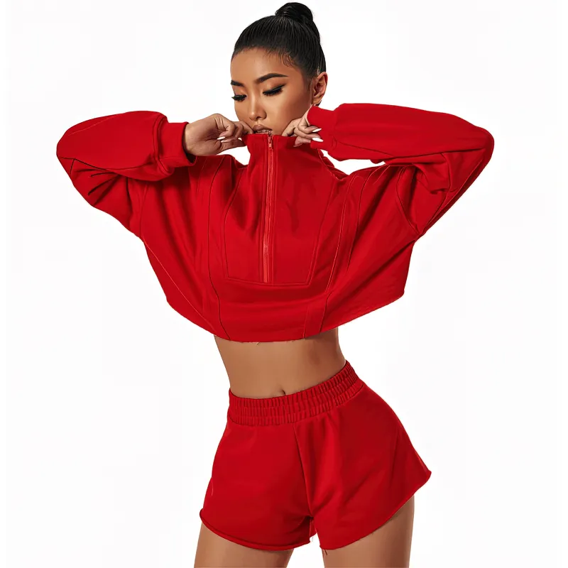 Women's Loose Fashionable Long Sleeve Cropped Sweatshirt - SF1016