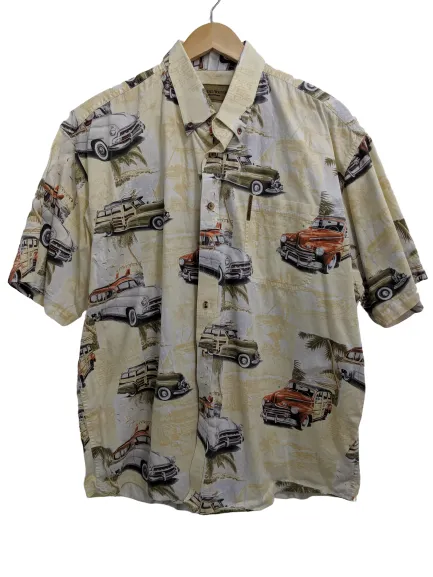 [XL] Station Wagon Print Button-Down Shirt