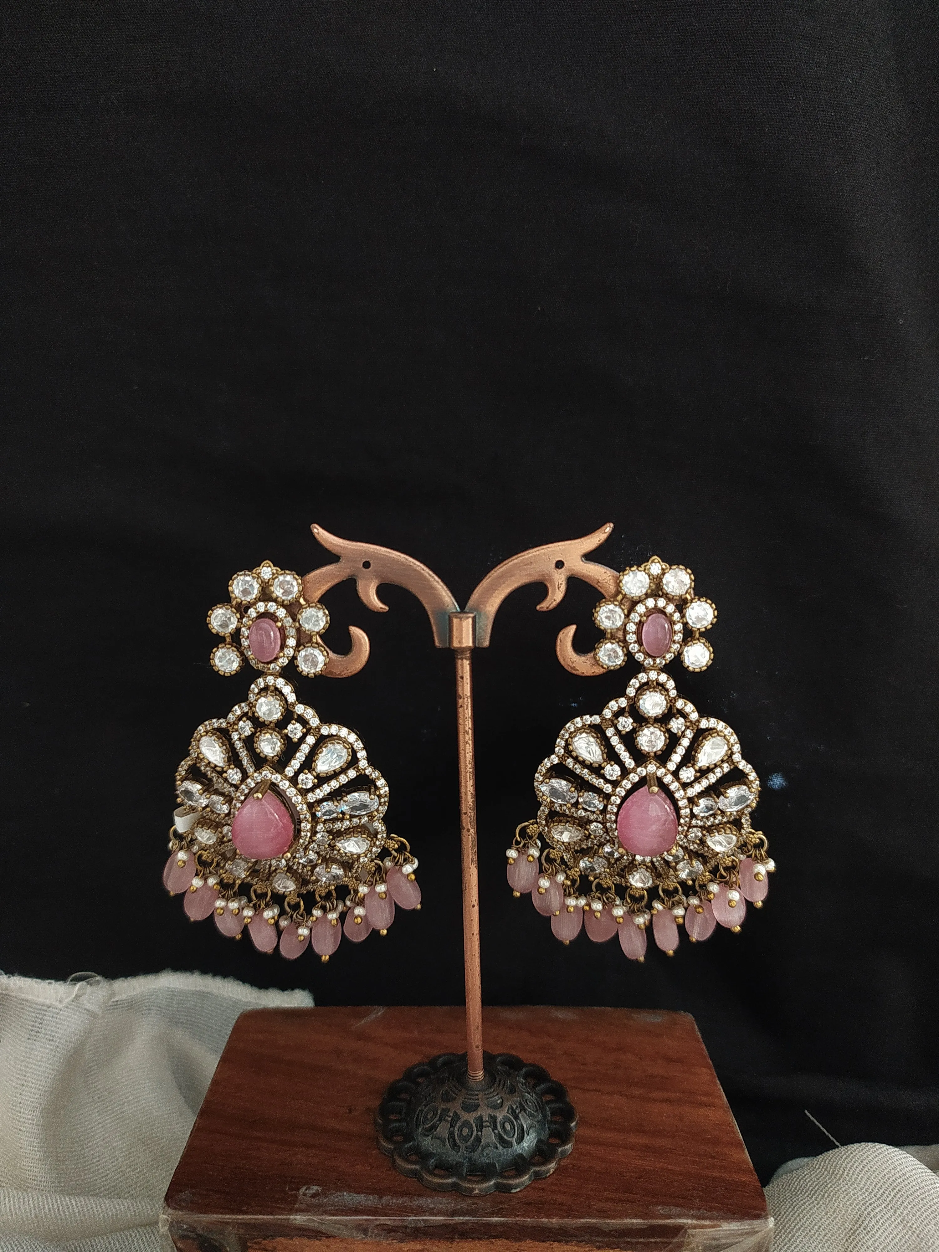 Zircon Earrings in Victorian Finish